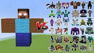 Herobrine vs All Minecraft Bosses,Wither Storm,Warden - Minecraft Mob Battle - BIG compilation