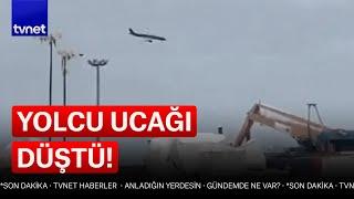 Kazakistan'da yolcu uçağı düştü! İşte düşme anı!