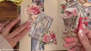 ASMR Vintage Pink Rose Christmas Journal Collage | Bella's Festive Frames & Holiday Ambience