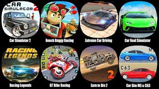 Car Simulator 2, Beach Buggy Racing, Extreme Car Driving Simulator, Car Real Simulator, GT Bike