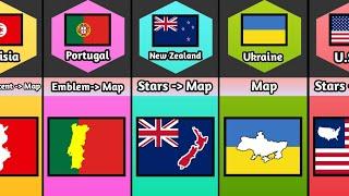 Map On Flags From Different Countries Part-2 || Info Data