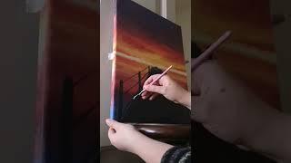 I love painting sunsets #art #artist #acrylicpainting #paintingprocess #painting #sunset #canvas