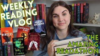 book clubs, rereads, and new releases || the amazing readathon weekly reading vlog