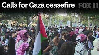 Pro-Palestine demonstration underway at UCLA