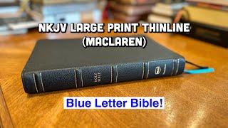 NKJV Large Print Thinline Reference Bible (Black Genuine Leather)