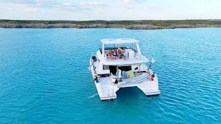 Bareboat charter to the Exumas in the Bahamas on a 46' Moorings power catamaran.