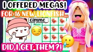 TRADING FOR 16 NEW LIONFISHES! +GOT MEGA LONGHORN COW!#adoptmeroblox #preppyadoptme #preppyroblox