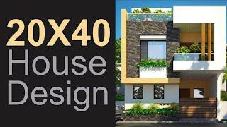 20X40 House plan with 3d elevation by Nikshail