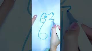 How to draw a DOG from numbers. 6+6+2+1 = dog #shorts