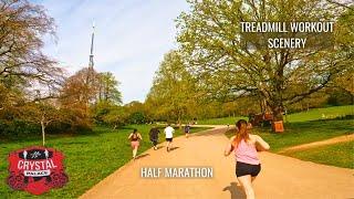 Sub-2 Hour Half Marathon Treadmill Workout Scenery | Crystal Palace Half Marathon | Virtual Run Walk