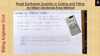 How to calculate Earthwork cutting and Filling Quantity for Road Works