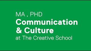 Communication & Culture - Toronto Metropolitan University and York University.