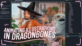 Animating Illustrations in Dragonbones - Full Tutorial : Setup, Rigging, Beginner Basics