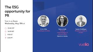 The ESG opportunity for PR - Vuelio Webinar