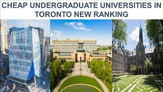 CHEAP UNDERGRADUATE UNIVERSITIES IN TORONTO NEW RANKING