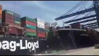 Hapag-Lloyd Big Container Ship Crashes Into Cargo Ship