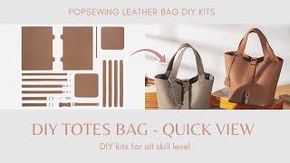 Top Grain Leather Lady Picotin Lock Totes Bag DIY Kit | POPSEWING™