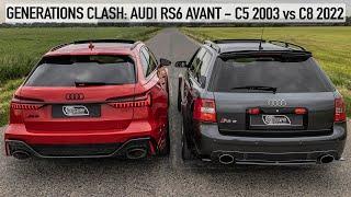 AUDI RS6 - GENERATIONS CLASH 2022 vs 2003 - FIRST vs LATEST - C8 vs C5 - EVOLUTION OF THE SUPERWAGON