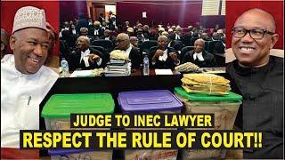 Pres Election Tribunal Judge Reprimands INEC Lawyer + Full Transcript Of Proceedings & Analysis