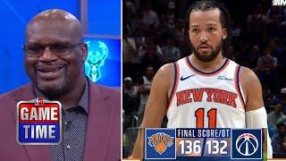 NBA GameTime reacts to New York Knicks defeat Washington Wizards 136-132 in OT; Jalen Brunson 55 Pts