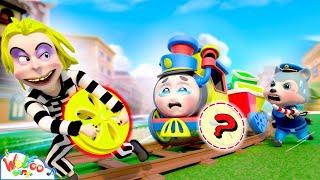 Baby Police, My Wheel was Stolen! Fixing Train Song -  More Police Officer Song | Wolfoo Kids Songs