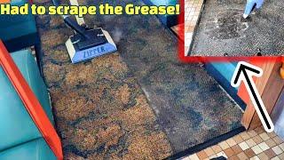 GREASE AND GRIME OH MY! Crazy greasy restaurant carpet cleaning! Can we clean it?? #satisfying