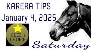 KARERA TIPS & ANALYSIS by @guceschoice  JANUARY 4, 2025, Live Racing at MMTCI starts 3 PM