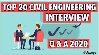 Top 20 civil engineering interview questions 2020 || Must know || #civilengineering #civilogy