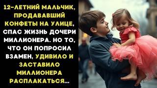 12 ЛЕТНИЙ мальчик спас ЖИЗНЬ дочери МИЛЛИОНЕРА, но то что он ПОПРОСИЛ взамен, очень УДИВИЛО МУЖЧИНУ