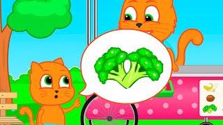 Cats Family in English - Broccoli Ice Cream Cartoon for Kids