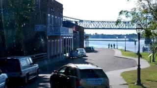 Natchez old city street entertainment and a casino ship.