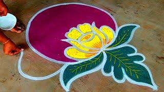 Deepavali kolam designDiwalimugguluDiwali Rangoli kolam Easy peacock rangoliSuper Colour Rangoli