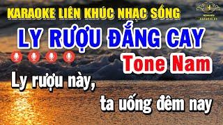 Karaoke Liên Khúc Chọn Lọc Nhạc Xưa Tone Nam | Nhạc Trữ Tình - Ly Rượu Đắng Cay | Trọng Hiếu