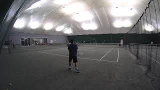 Hitting with my coach at Tennis Innovators Academy, White Plains, NY