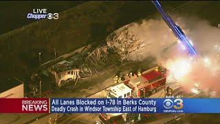 Fiery Multi-Vehicle Crash Leaves 2 Dead, Closes Portion Of I-78 In Berks County