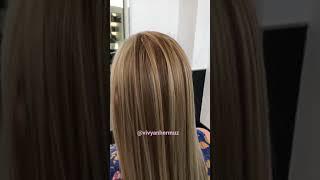 Hair color transformation  (Jennifer Aniston) highlights  2021 #shorts #vivyanhermuz #hair