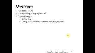 SP00 Introduction to SAS programming playlist, what are you going to learn through this