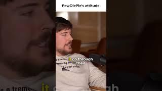 PewDiePie's attitude on Mr Beast #mrbeast #pewdiepie #loganpaul #challenge #shorts