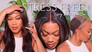 New Wig Cap! GLUELESS FAKE SCALP UPGRADE  Zero Stress Lace Wig Install NO SKILLS NEEDED | Hairvivi