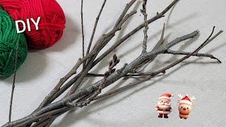 So Beautiful ! Christmas decoration idea with tree branch and yarn - Recycle crafts - Tips & hacks