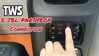 How to connect two JBL Partybox True wireless Stereo Compatible using TWS button!