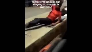 Video of youngster slapping a man from car || Hyderabadi youngster misbehavior || #viral