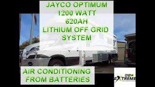 Jayco Optiumum 1200 watt/620ah lithium off grid setup, RUN THE AIR CONITIONING SYSTEM from batteries