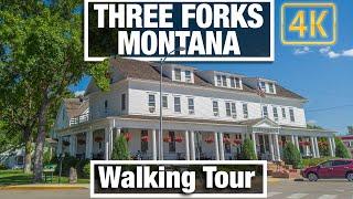 4K City Walks - Explore Three Forks Montana - Small Town - Virtual Walking Trails for Treadmill