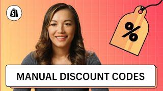 How to Setup Manual Discount Codes || Shopify Help Center