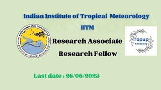 IITM Pune | Fresher, Research Associate, Research Fellow #topupchemistry