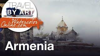 #238 Travel by art, Ep. 96: Armenia (Watercolor Cityscape Demo)