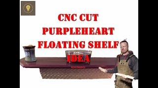 CNC cut Purpleheart Floating Shelf with Dragon Scales | full step by step