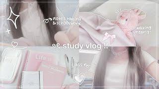 STUDY VLOG ep. 1  | note taking, grwm, doing school work, school vlog, unboxing/haul | jorginakei