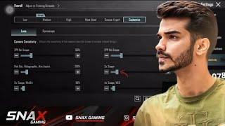 SNAX GAMING 3.6 PUBG NO RECOIL/ZERO RECOIL SENSITIVITY CODE | NEW BGMI BEST SENSITIVITY SETTINGS